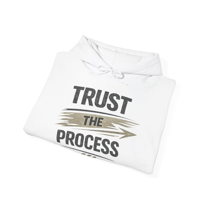 Trust The Process Hoodie - Motivational White Pullover for Athletes & Goal-Getters