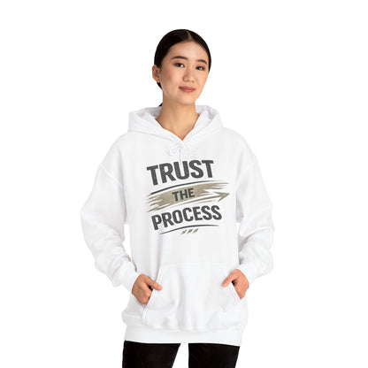 Trust The Process Hoodie - Motivational White Pullover for Athletes & Goal-Getters