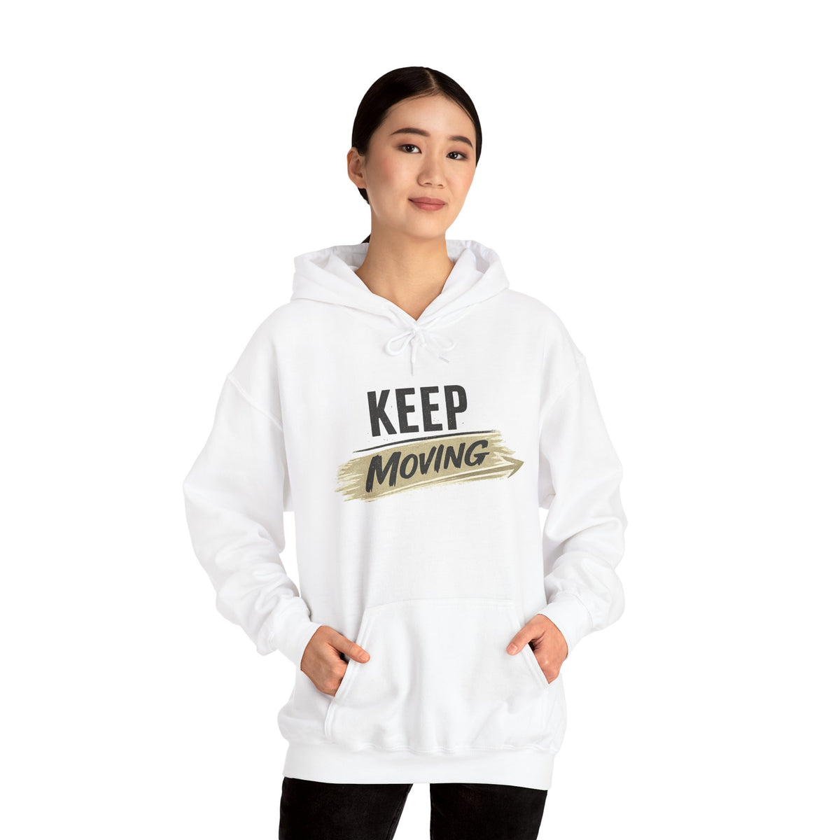 Hoodie "Keep Moving" Motivational Graphic Hooded Sweatshirt