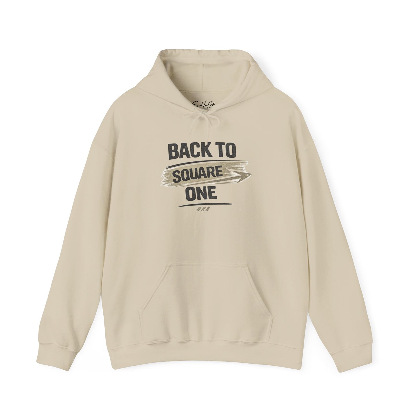 Hoodie "Back to Square One Hoodie" Retro Arrow Graphic Pullover