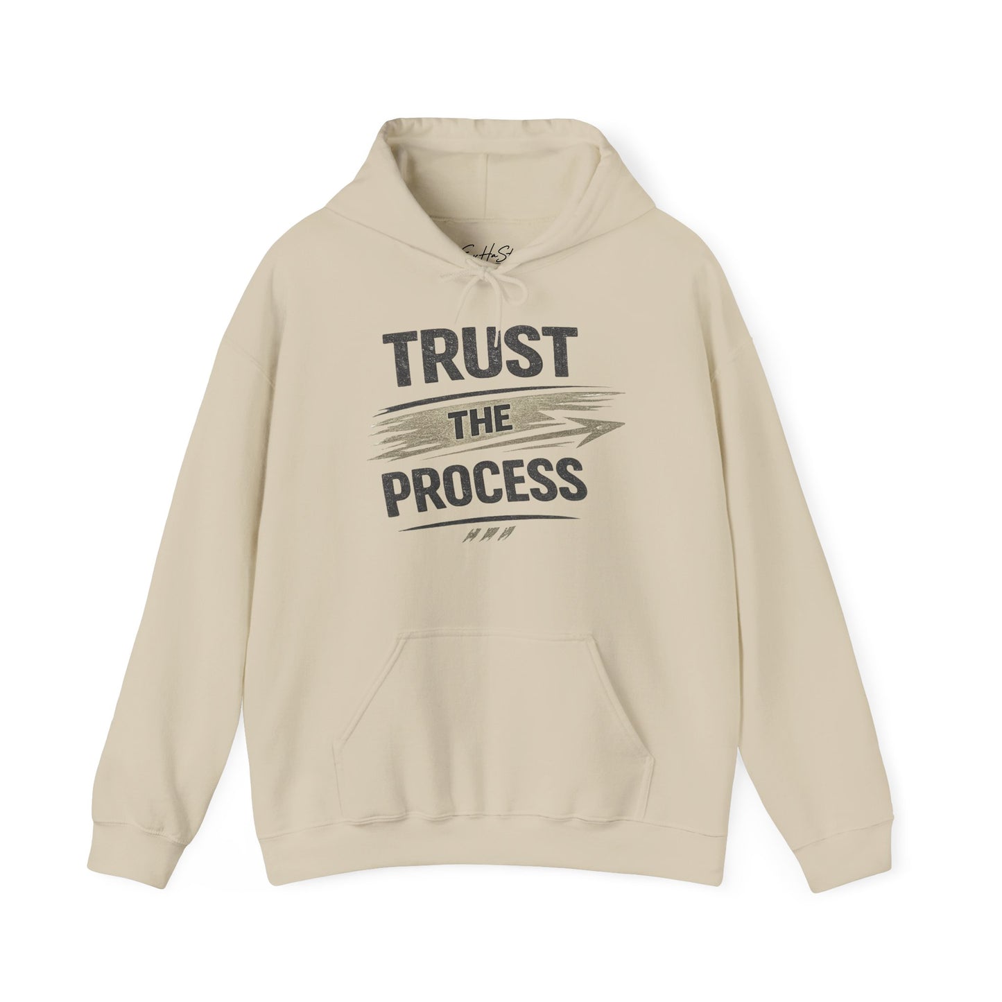 Trust The Process Hoodie - Motivational White Pullover for Athletes & Goal-Getters