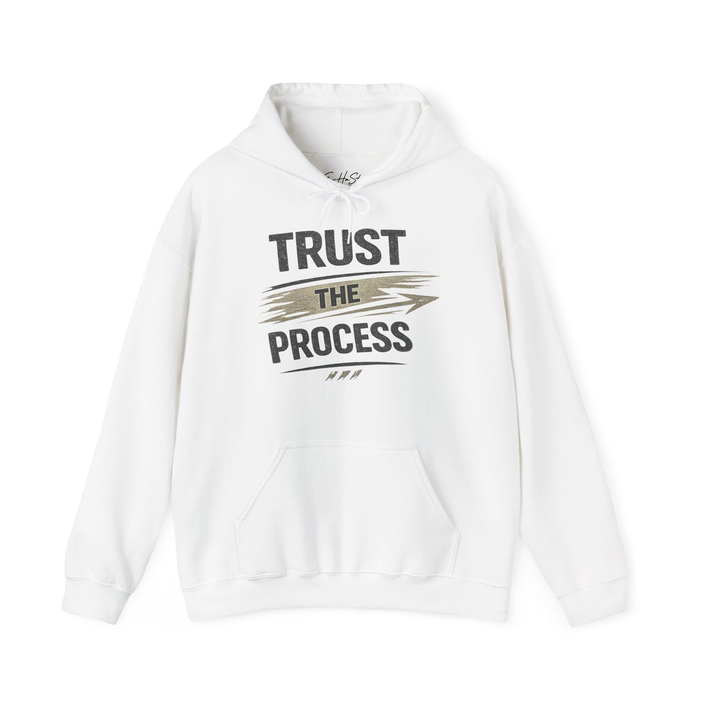 Trust The Process Hoodie - Motivational White Pullover for Athletes & Goal-Getters
