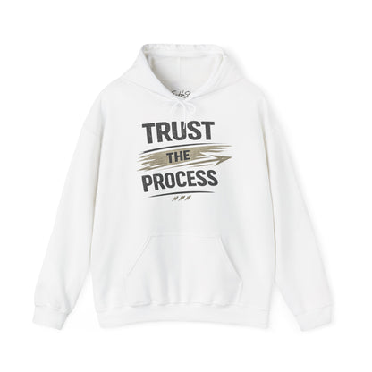 Trust The Process Hoodie - Motivational White Pullover for Athletes & Goal-Getters