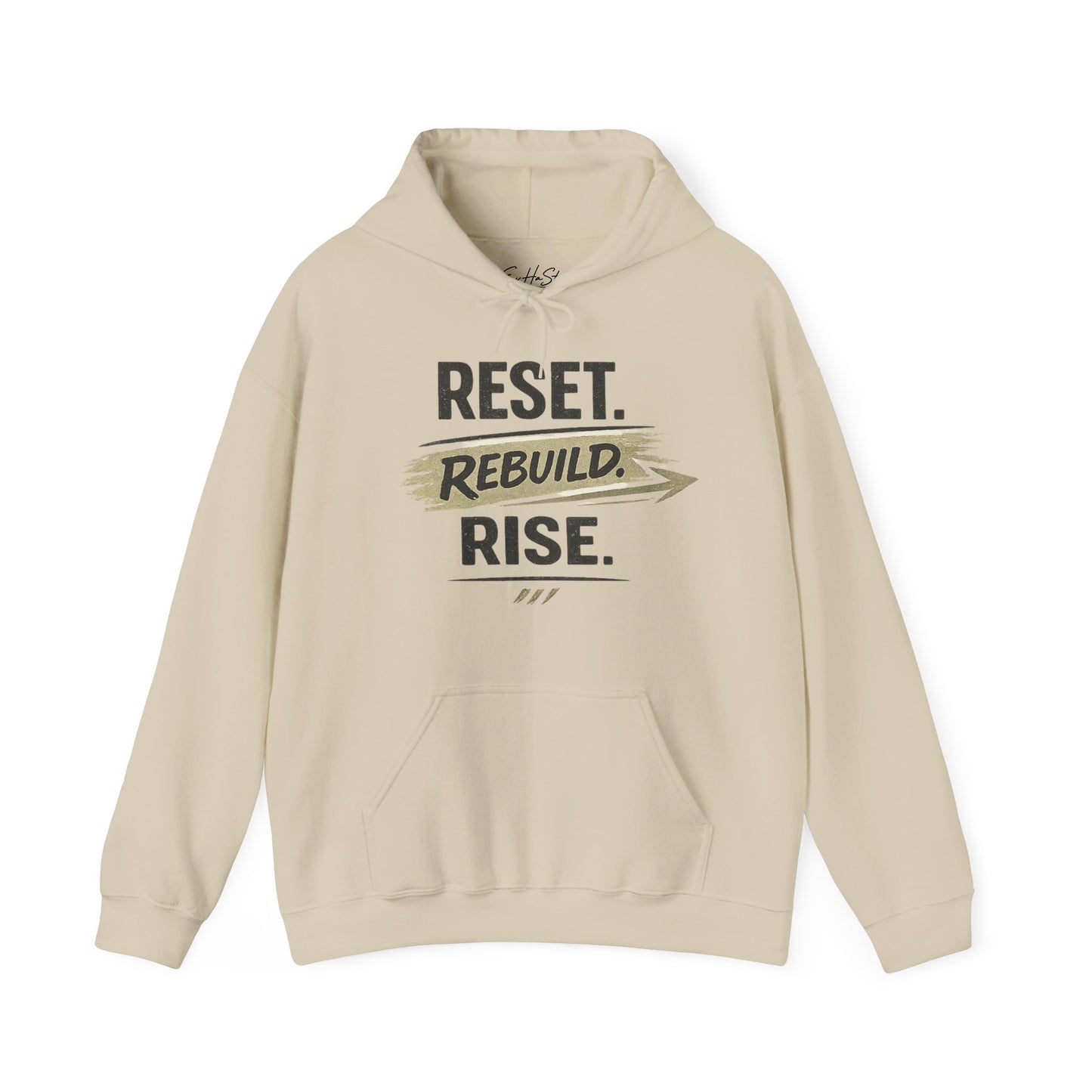 Reset Rebuild Rise Hoodie — Inspirational Motivational Pullover
