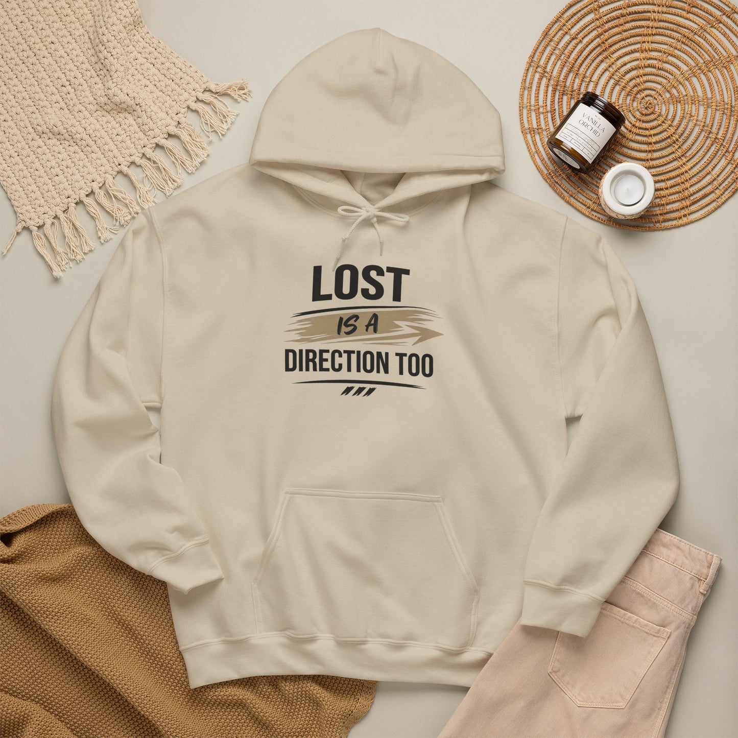 Hoodie “Lost Is A Direction Too” Inspirational Graphic Hoodie