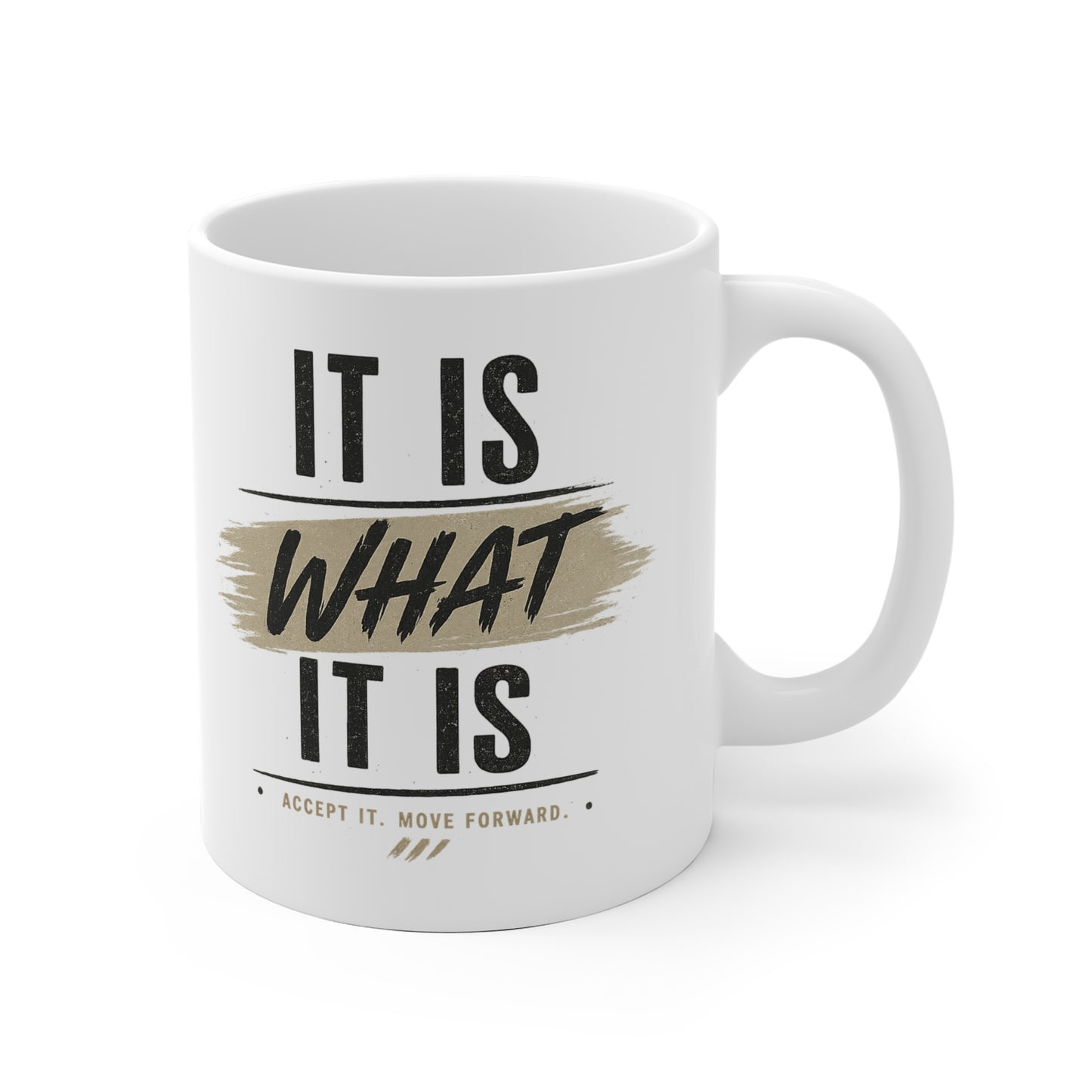 It Is What It Is Ceramic Mug — Inspirational Quote Coffee Cup