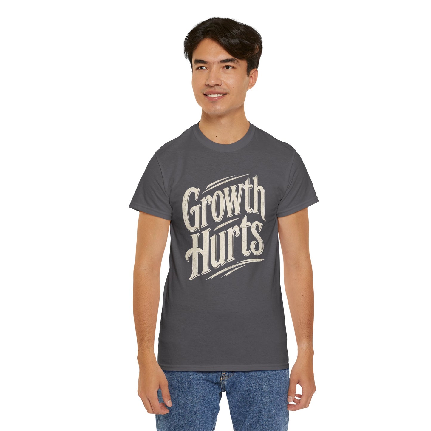 Growth Hurts T-Shirt — Vintage Script Motivational Tee