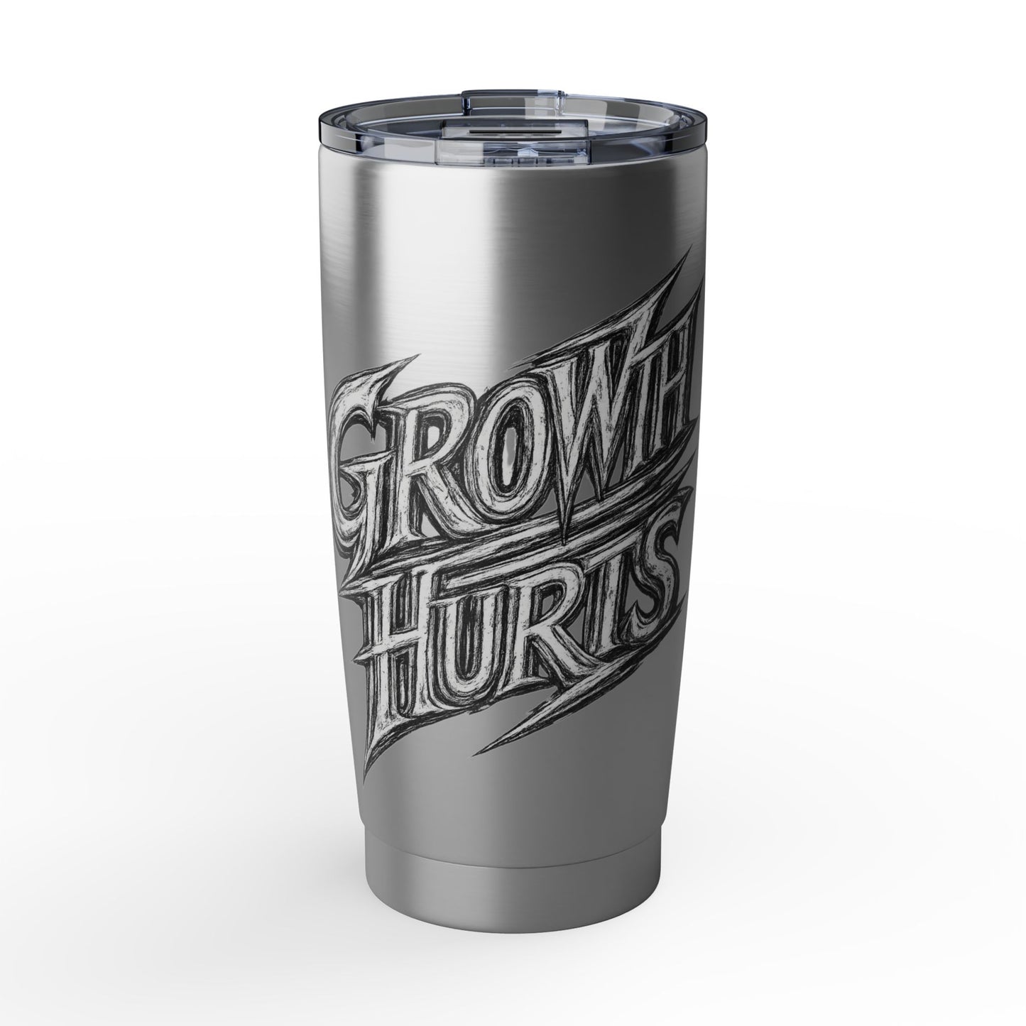Growth Hurts 20oz Tumbler — Motivational Stainless Travel Cup