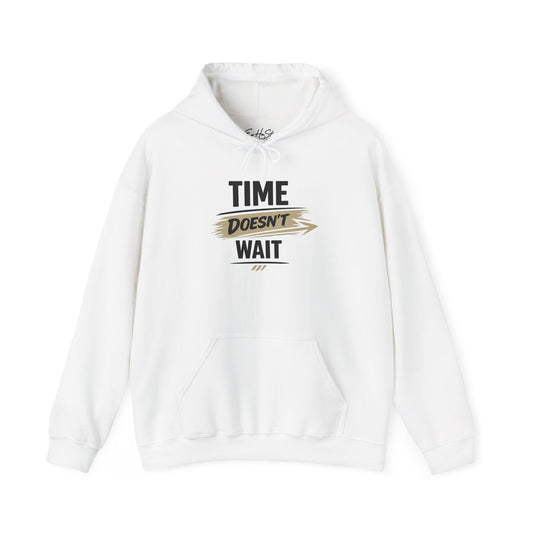 Hoodie "Time Doesn't Wait" Motivational Pullover for Goal-Getters