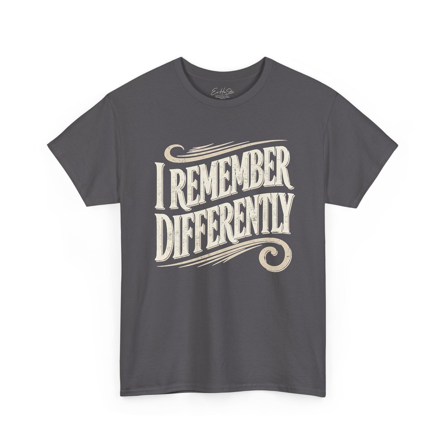 I Remember Differently Tee — Vintage Script Graphic T‑Shirt