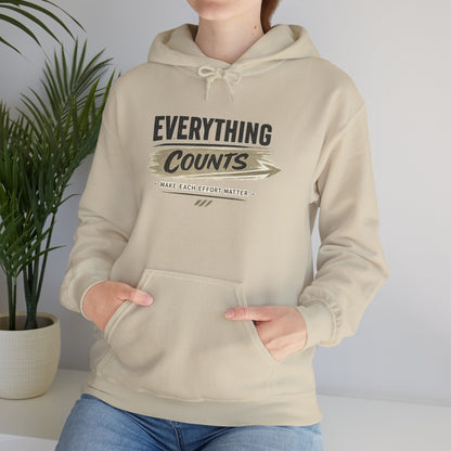 Hoodie "Everything Counts Hoodie" Motivational 'Make Each Effort Matter' Pullover
