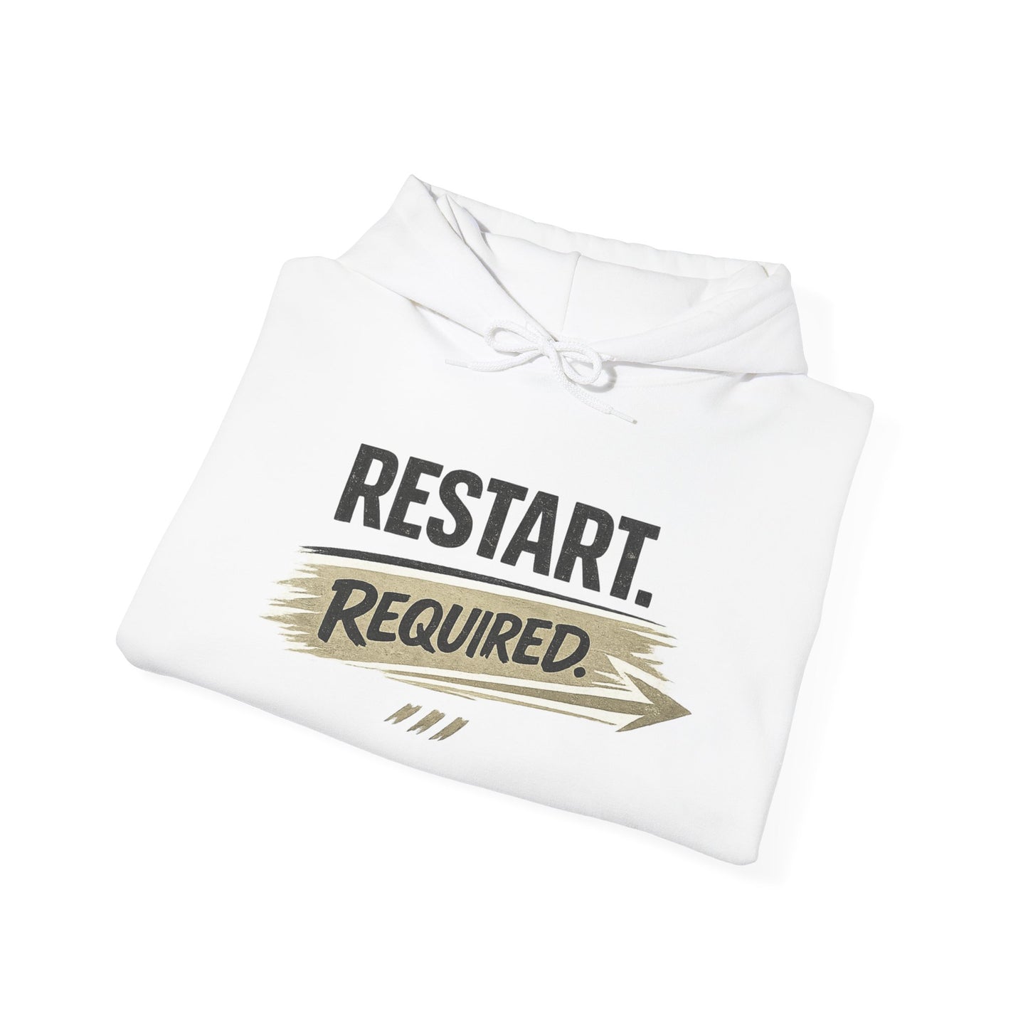 Restart Required Hoodie — Motivational Graphic Hooded Sweatshirt