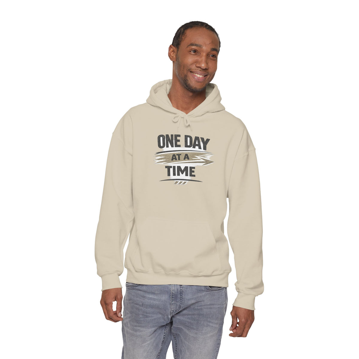 Hoodie "One Day at a Time" Inspirational Motivational Pullover
