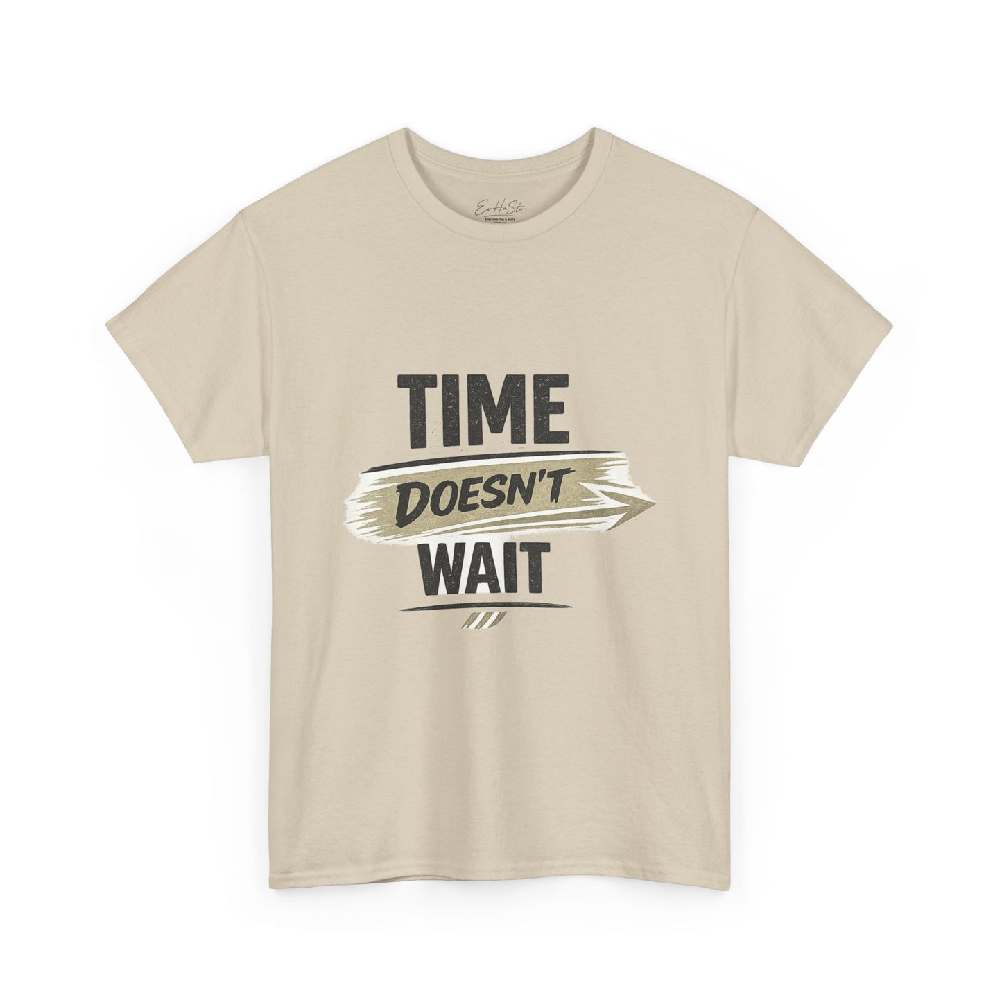 Time Doesn’t Wait Graphic Tee — Motivational Casual T‑Shirt