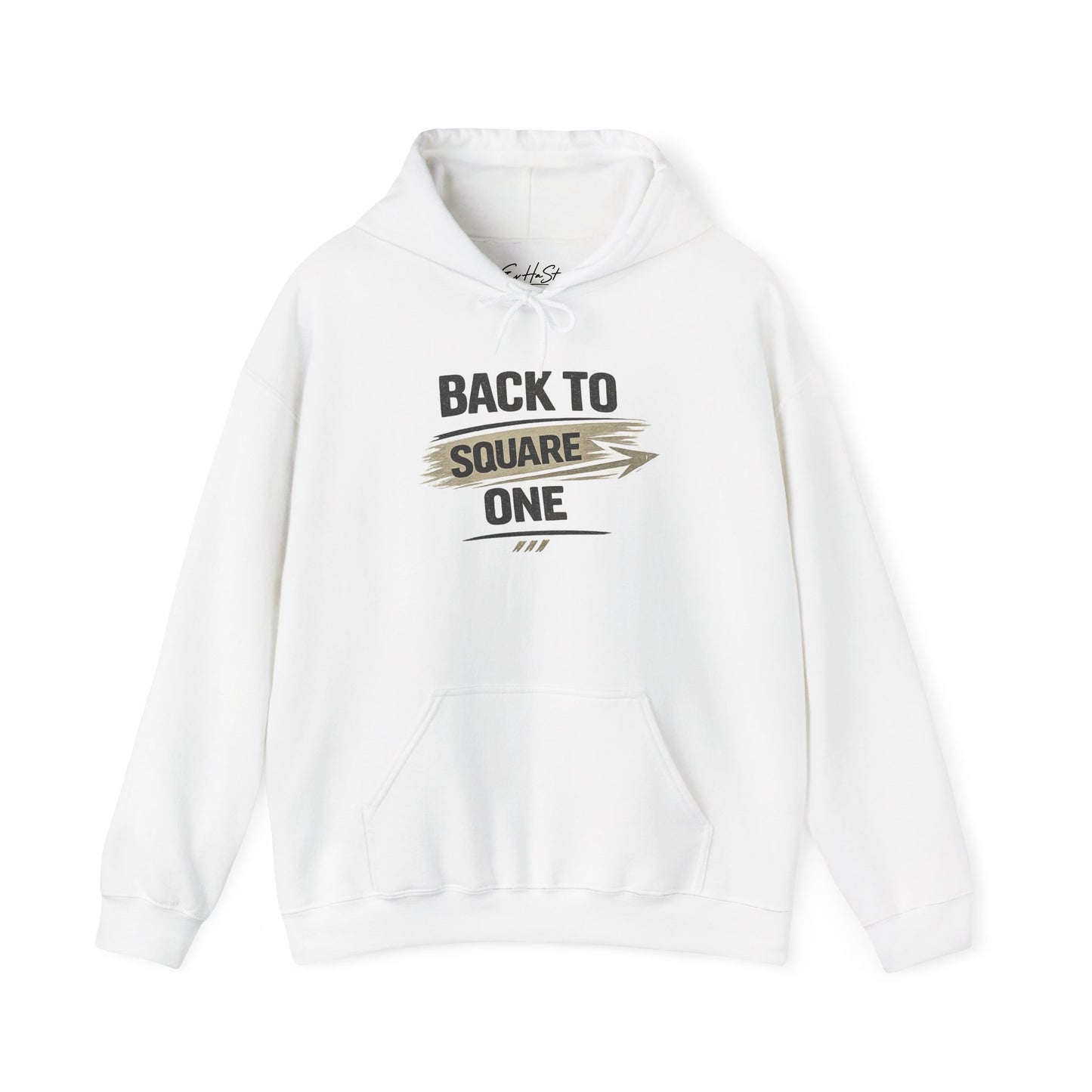 Hoodie "Back to Square One Hoodie" Retro Arrow Graphic Pullover