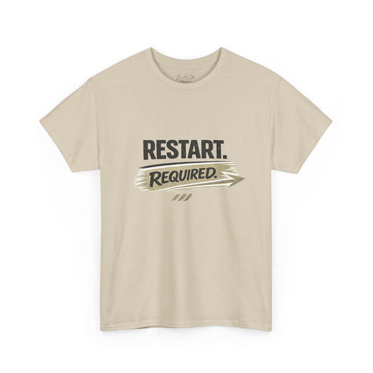 Restart Required Tee – Retro Tech-Inspired Graphic Shirt