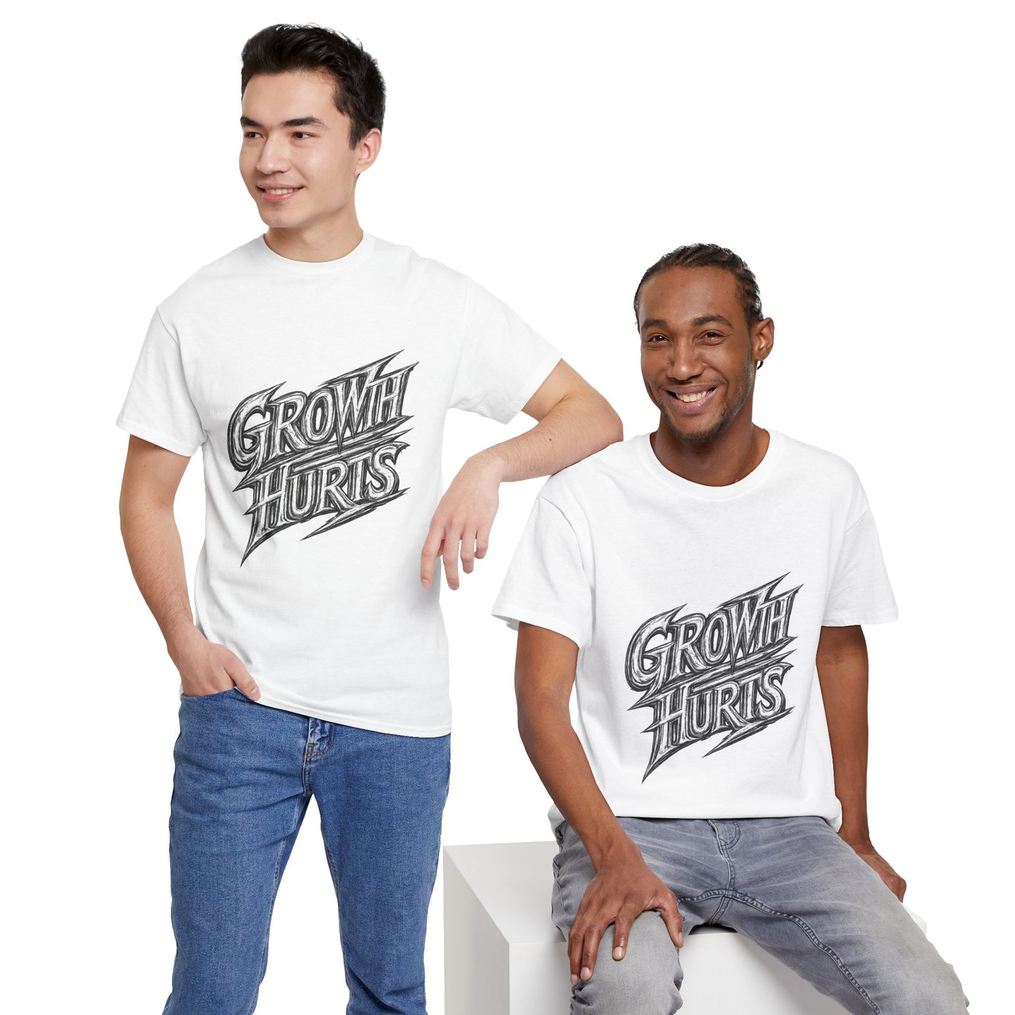 Growth Hurts T-Shirt — Vintage Chalk-Style Graphic Tee