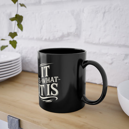 11oz Black Coffee Mug — Classic Black Ceramic Coffee Cup