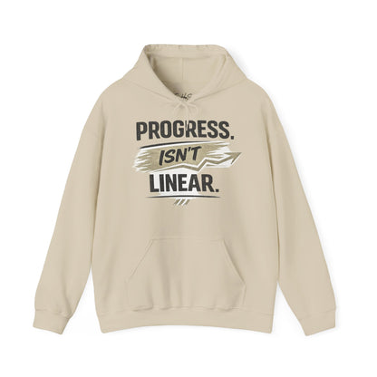 Hoodie — "Progress Isn't Linear" Motivational Pullover