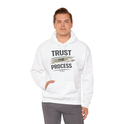 Trust The Process Hoodie - Motivational White Pullover for Athletes & Goal-Getters