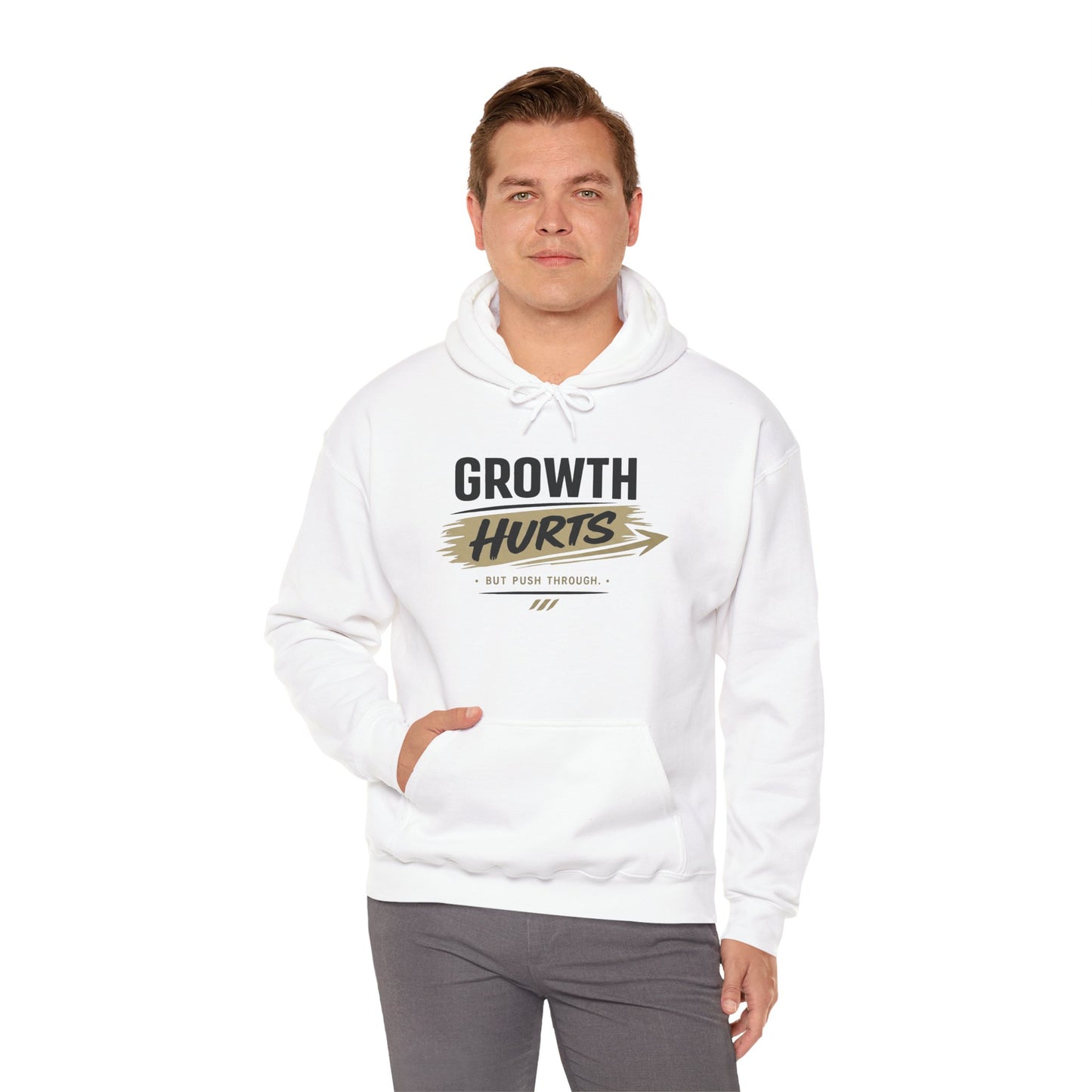 Hoodie "Growth Hurts" Inspirational Motivational Pullover ('Growth Hurts')