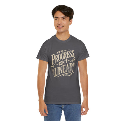 Progress Isn’t Linear T‑Shirt — Motivational Graphic Tee for Growth & Resilience