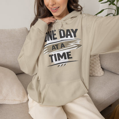 One Day At A Time Hoodie – Inspirational Recovery & Mindfulness Sweatshirt