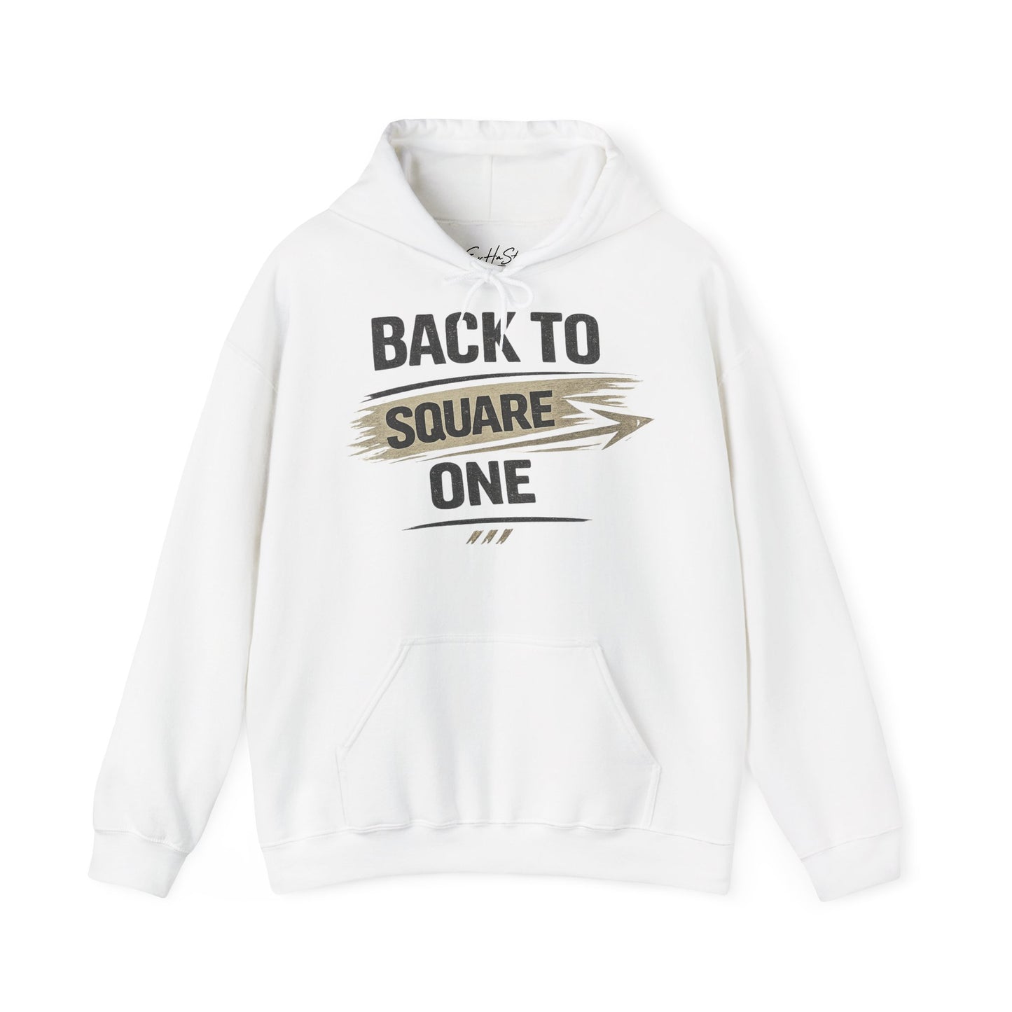 Back to Square One Hoodie — Vintage Arrow Graphic Pullover