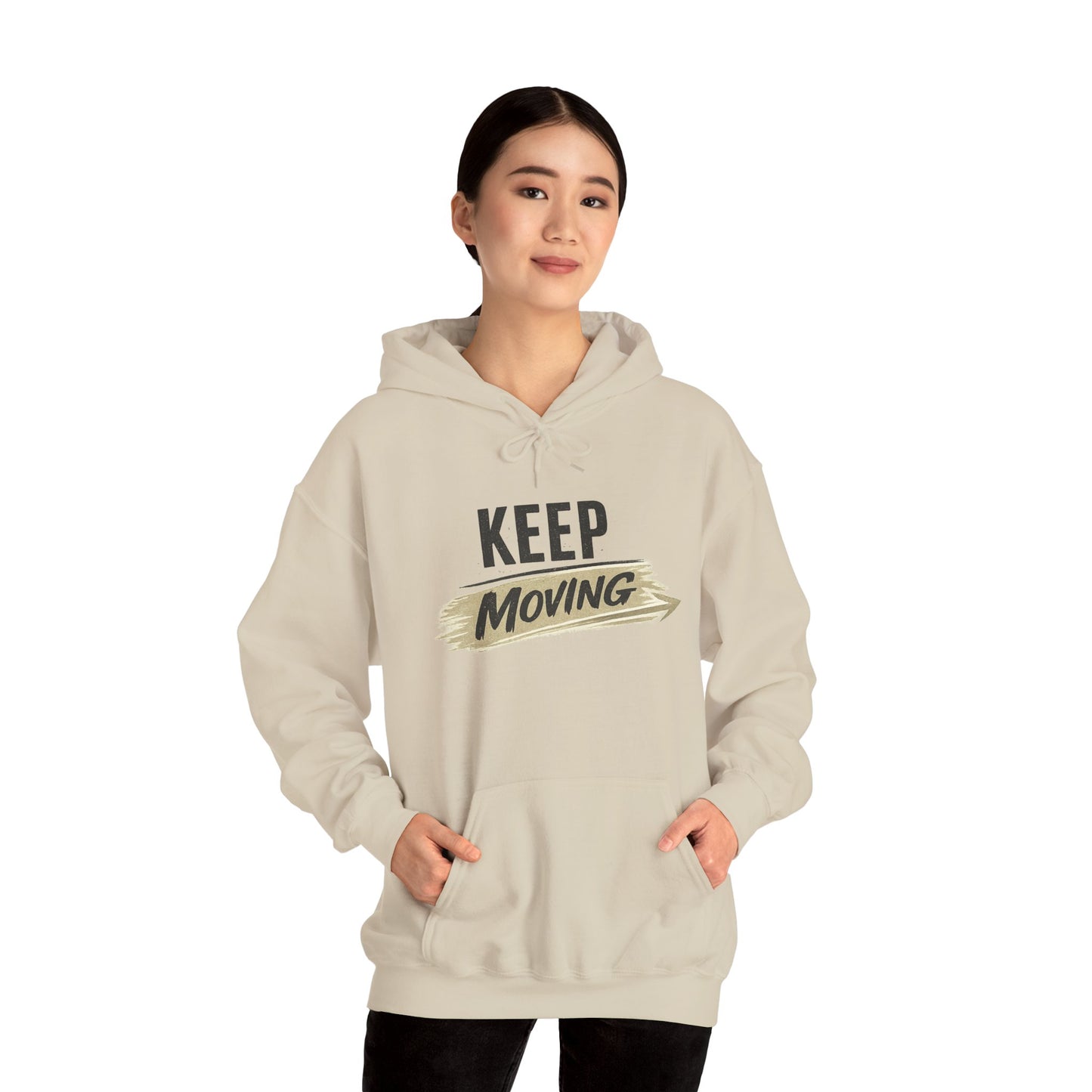 Hoodie "Keep Moving" Motivational Graphic Hooded Sweatshirt
