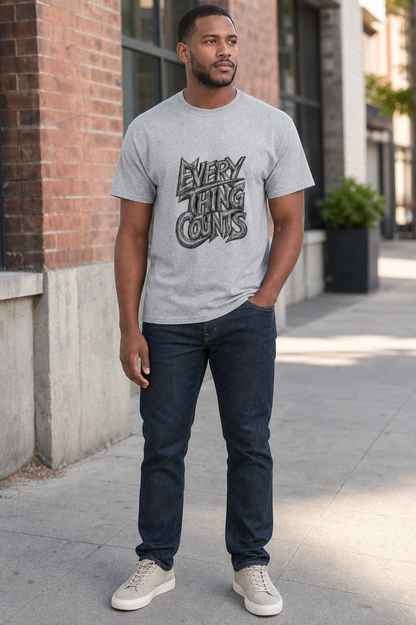 Everything Counts T-Shirt — Hand-Drawn Motivational Graphic Tee