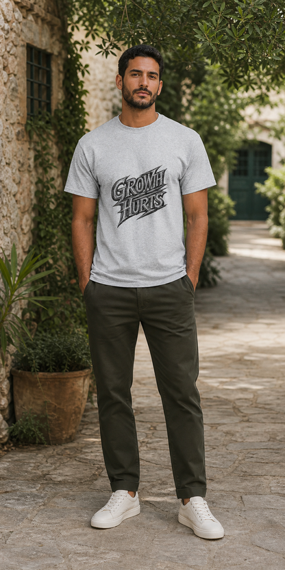 Growth Hurts T-Shirt — Vintage Chalk-Style Graphic Tee
