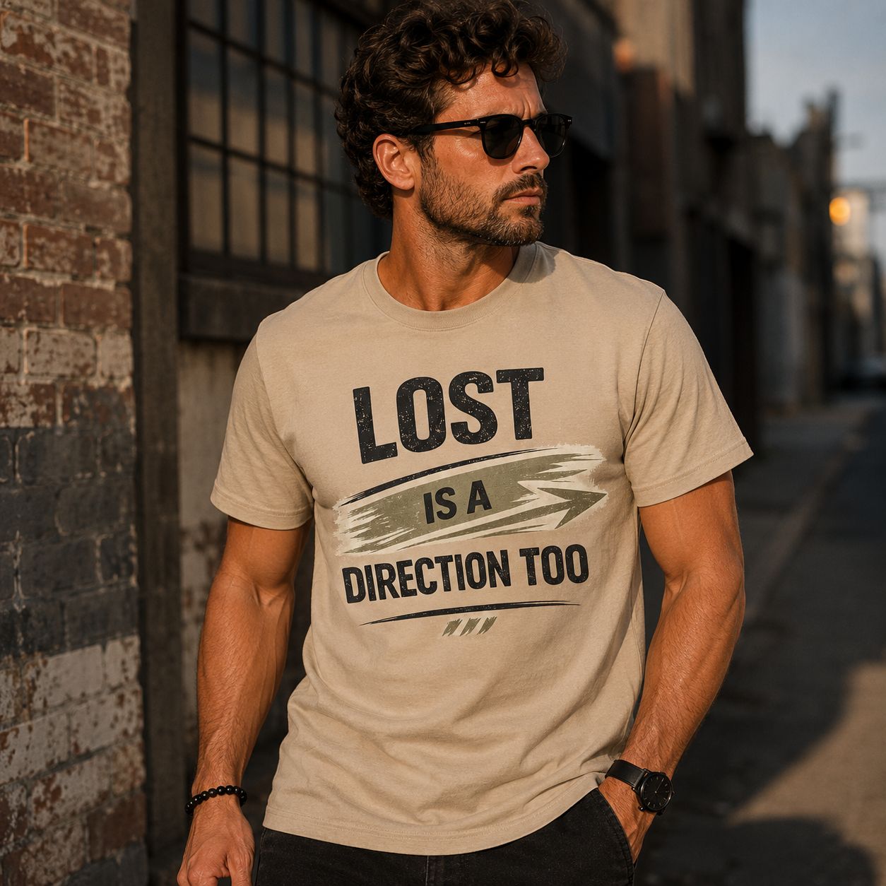 Lost Is a Direction Too Tee — Inspirational Adventure Travel T-Shirt