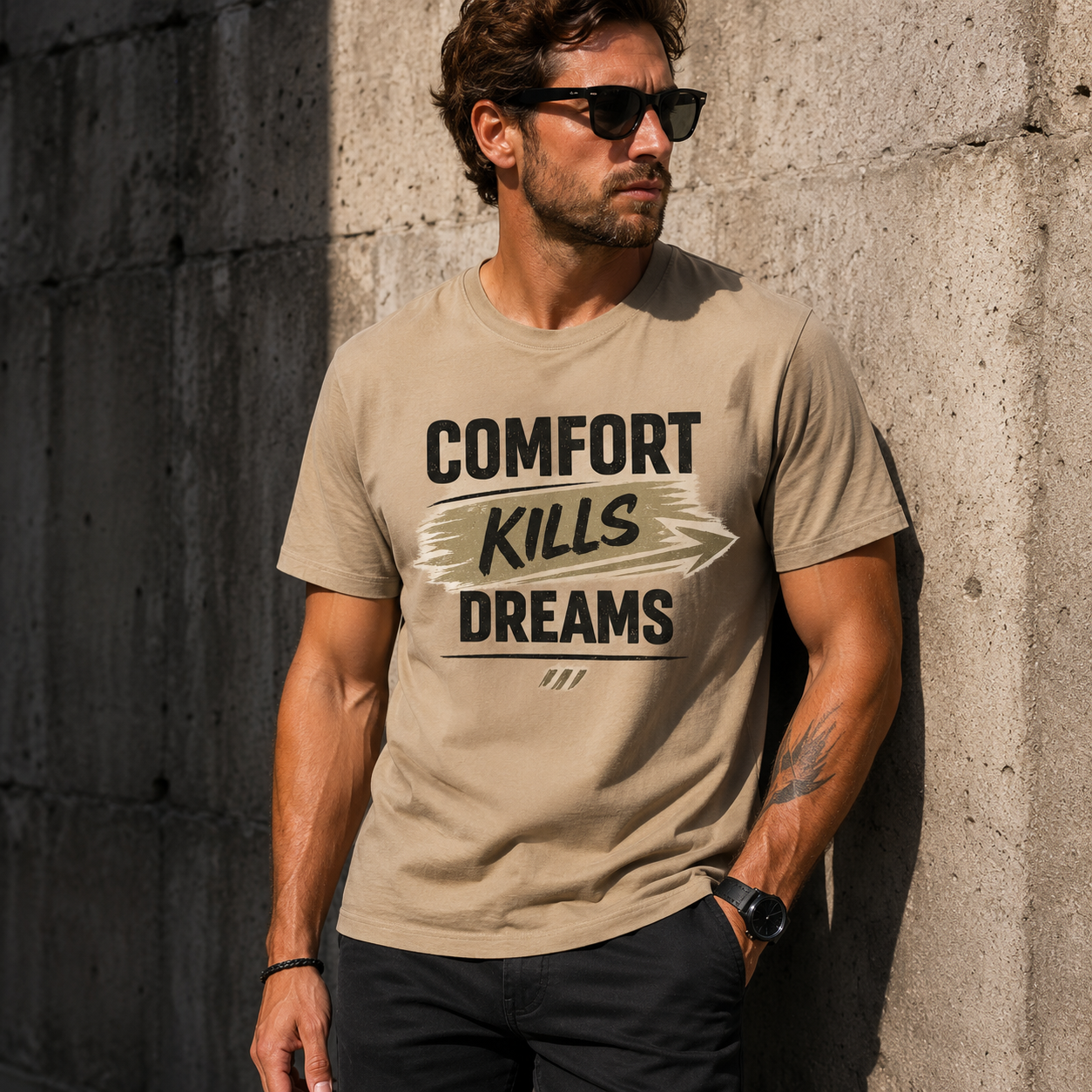 Comfort Kills Dreams Tee — Motivational Graphic T‑Shirt