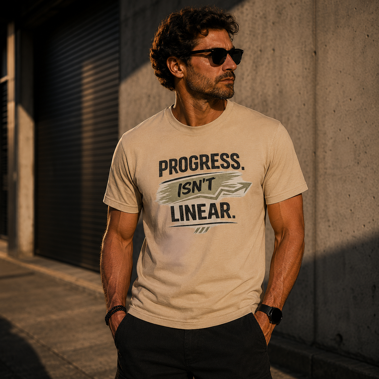 Progress Isn't Linear Tee — Motivational Graphic T‑Shirt