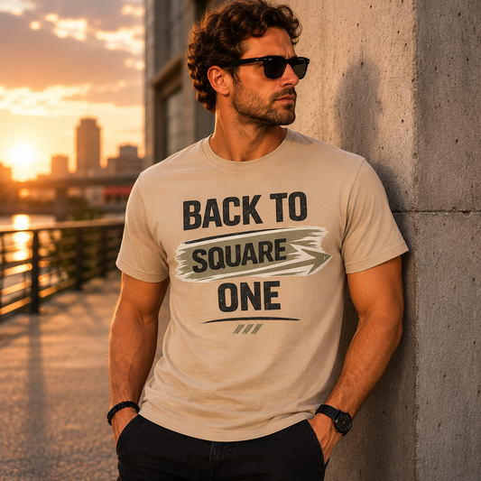 Back to Square One T-Shirt — Retro Arrow Graphic Tee