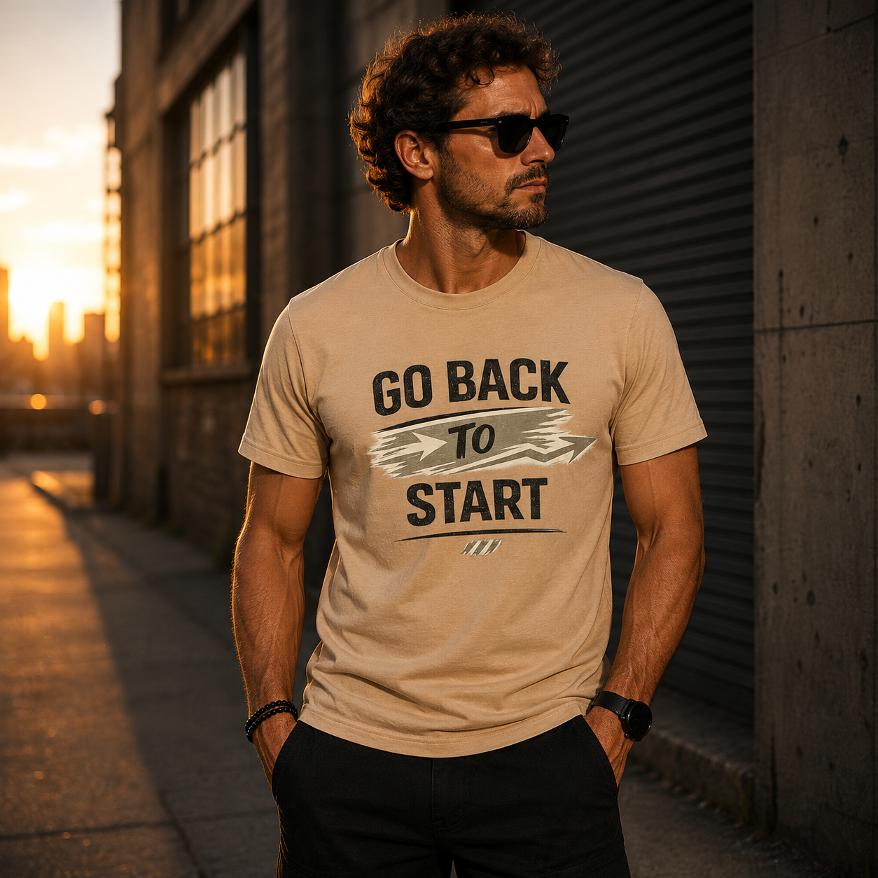 Go Back to Start Tee — Vintage Motivational Graphic T-Shirt