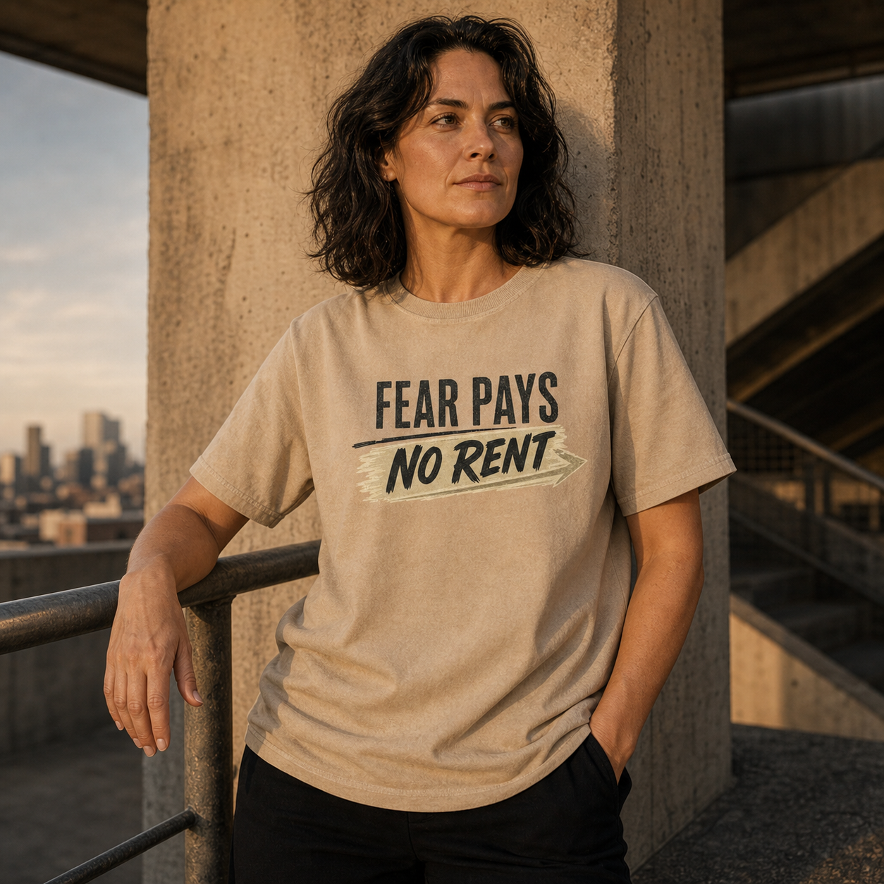Fear Pays No Rent Tee — Motivational Graphic T-Shirt