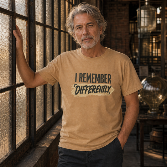 "I Remember Differently" T-Shirt — Graphic Quote Tee