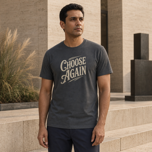 Choose Again T-Shirt — Vintage Script Motivational Tee