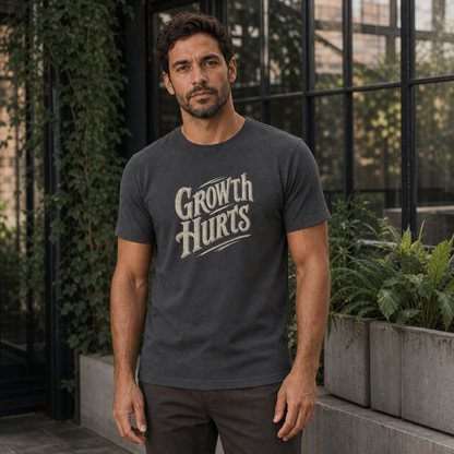 Growth Hurts T-Shirt — Vintage Script Motivational Tee