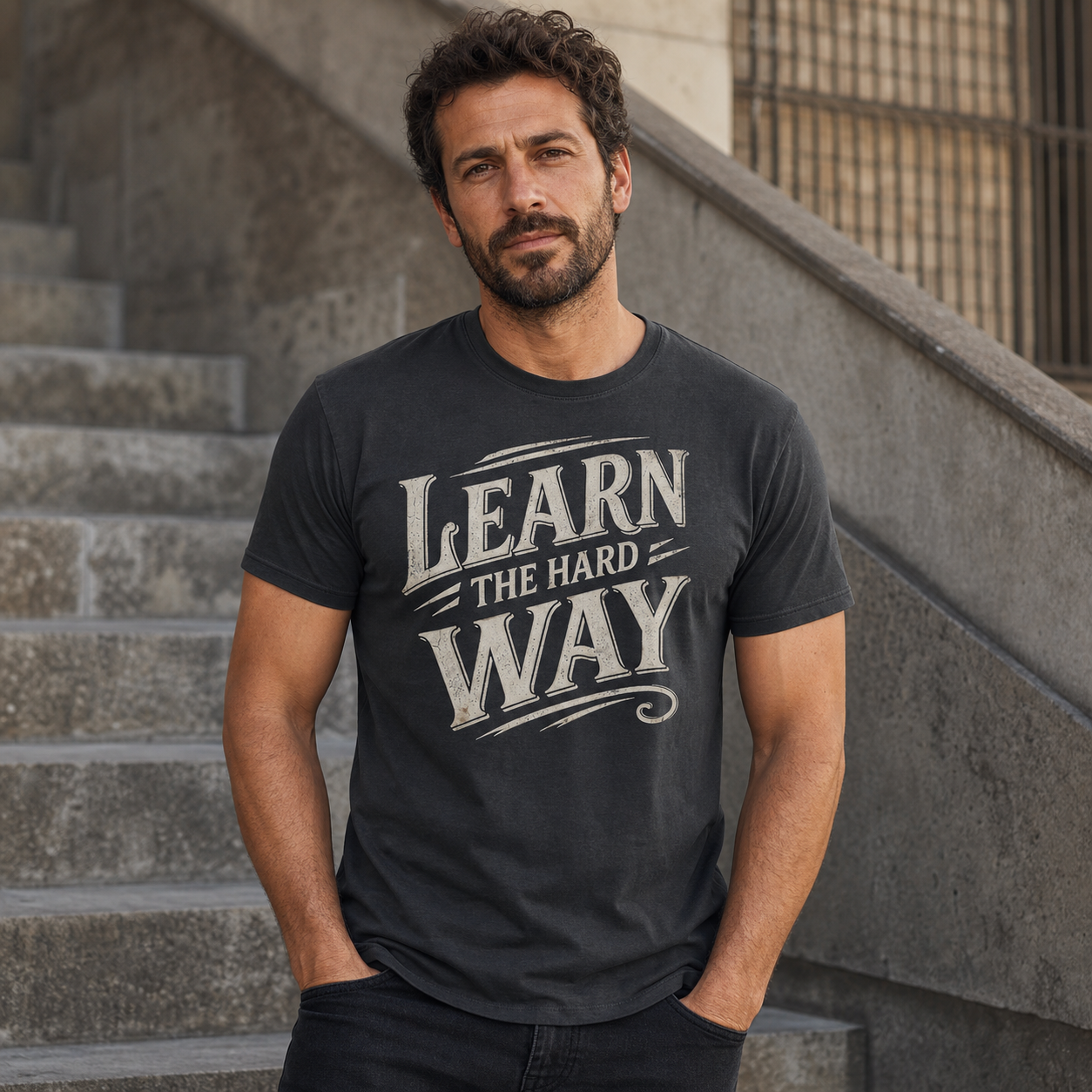 Learn The Hard Way T-Shirt — Vintage Motivational Graphic Tee