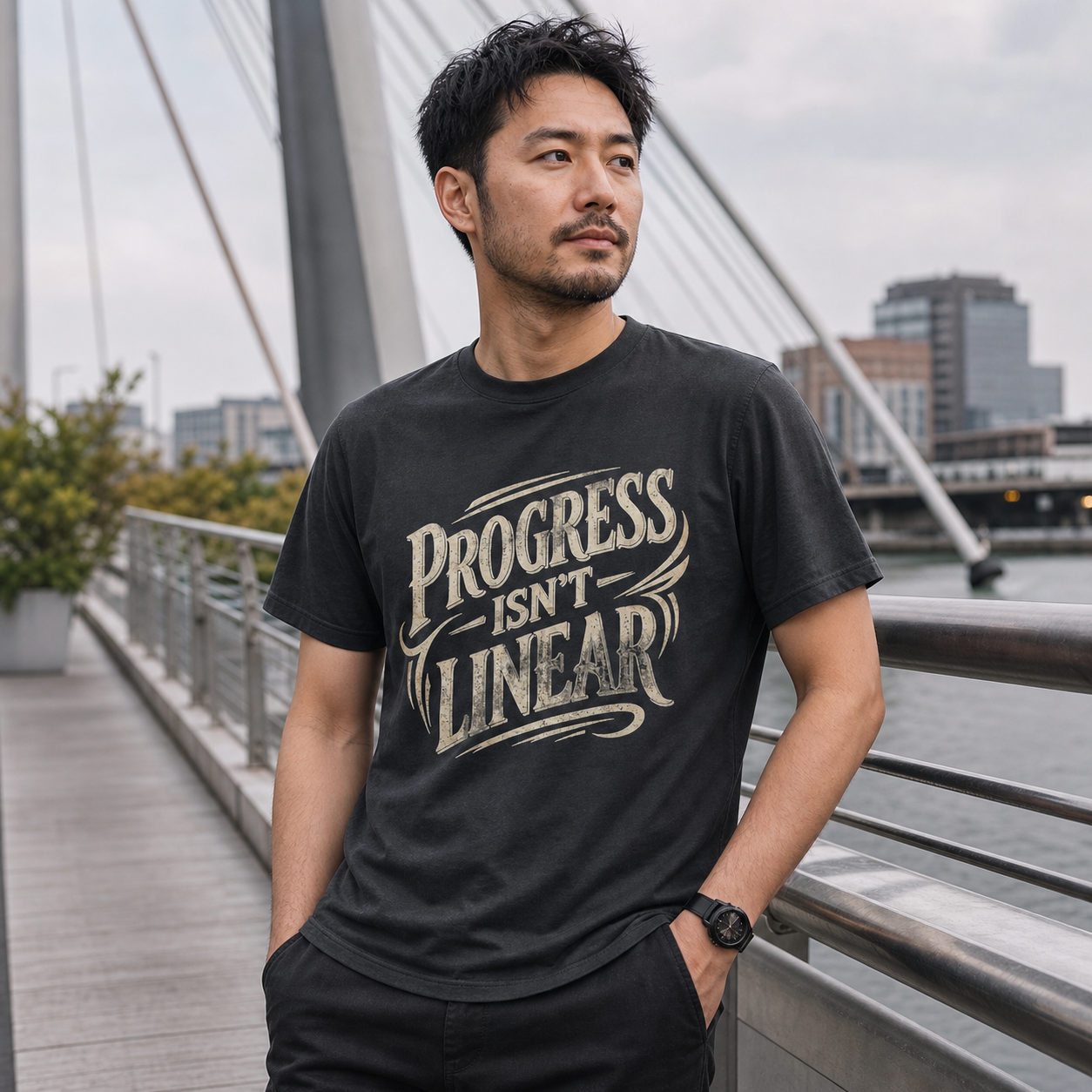 Progress Isn’t Linear T‑Shirt — Motivational Graphic Tee for Growth & Resilience