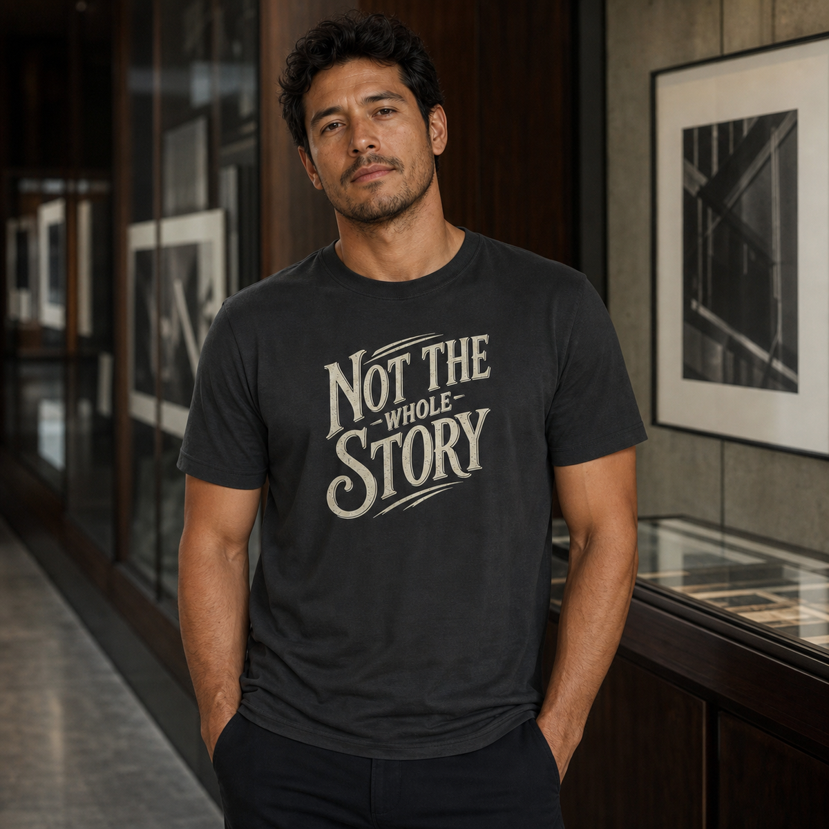 Not The Whole Story Tee — Vintage Script Graphic T‑Shirt