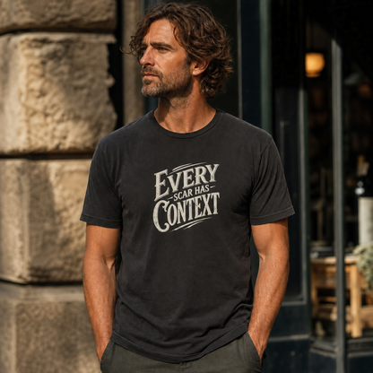 Every Scar Has Context T-Shirt — Inspirational Vintage Lettering Tee