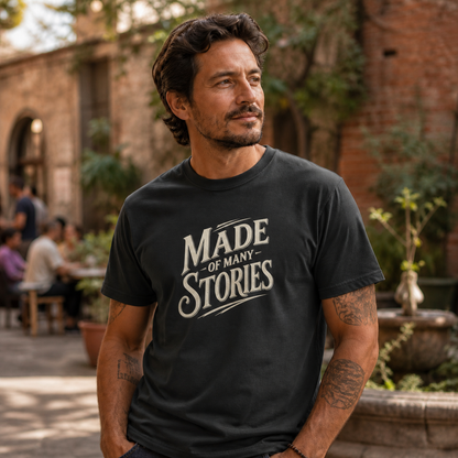 Made of Many Stories T-Shirt — Inspirational Storyteller Graphic Tee