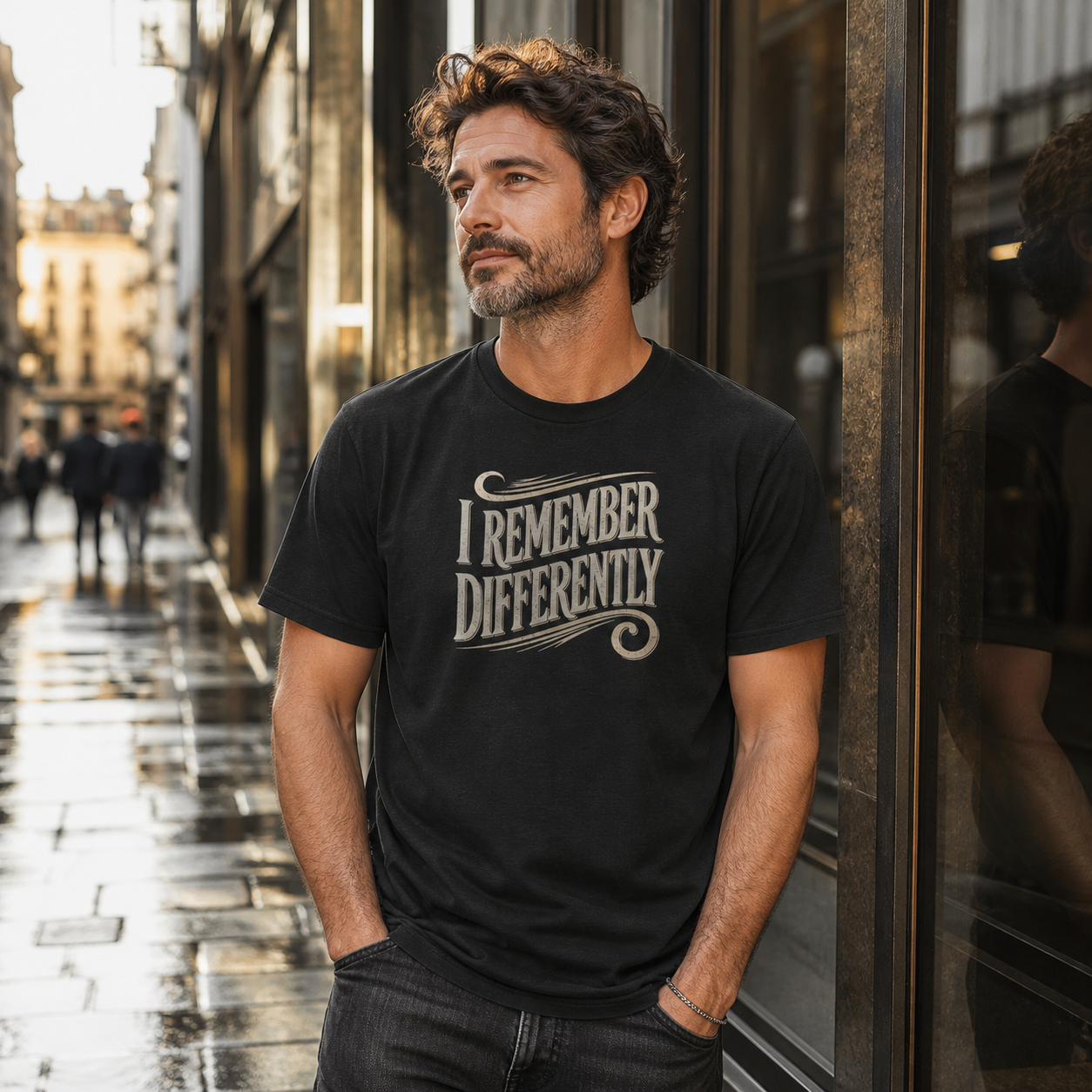 I Remember Differently Tee — Vintage Script Graphic T‑Shirt