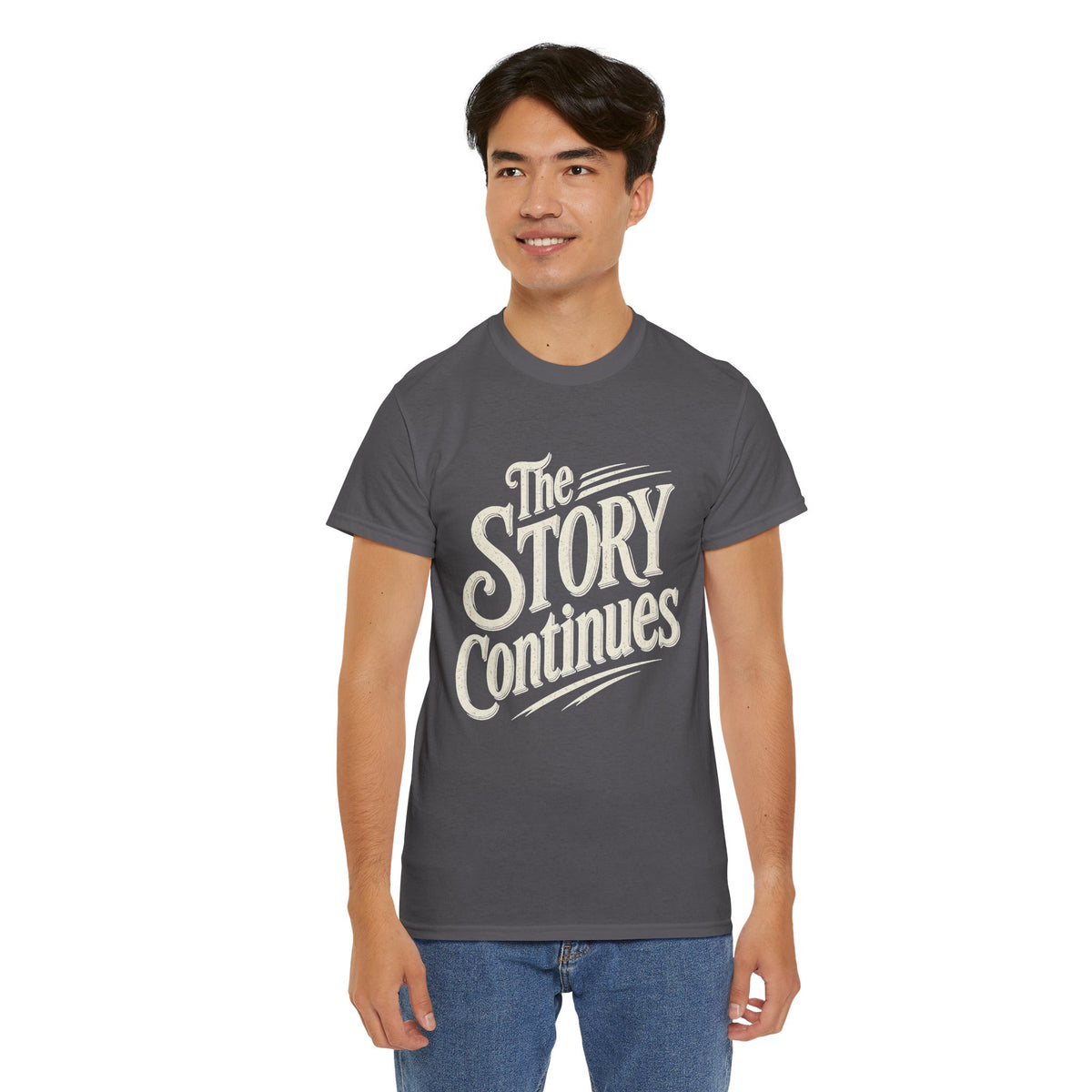 The Story Continues T-Shirt — Retro Script Inspirational Tee