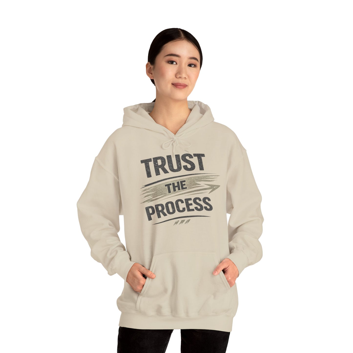 Trust The Process Hoodie - Motivational White Pullover for Athletes & Goal-Getters