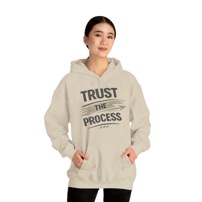 Trust The Process Hoodie - Motivational White Pullover for Athletes & Goal-Getters