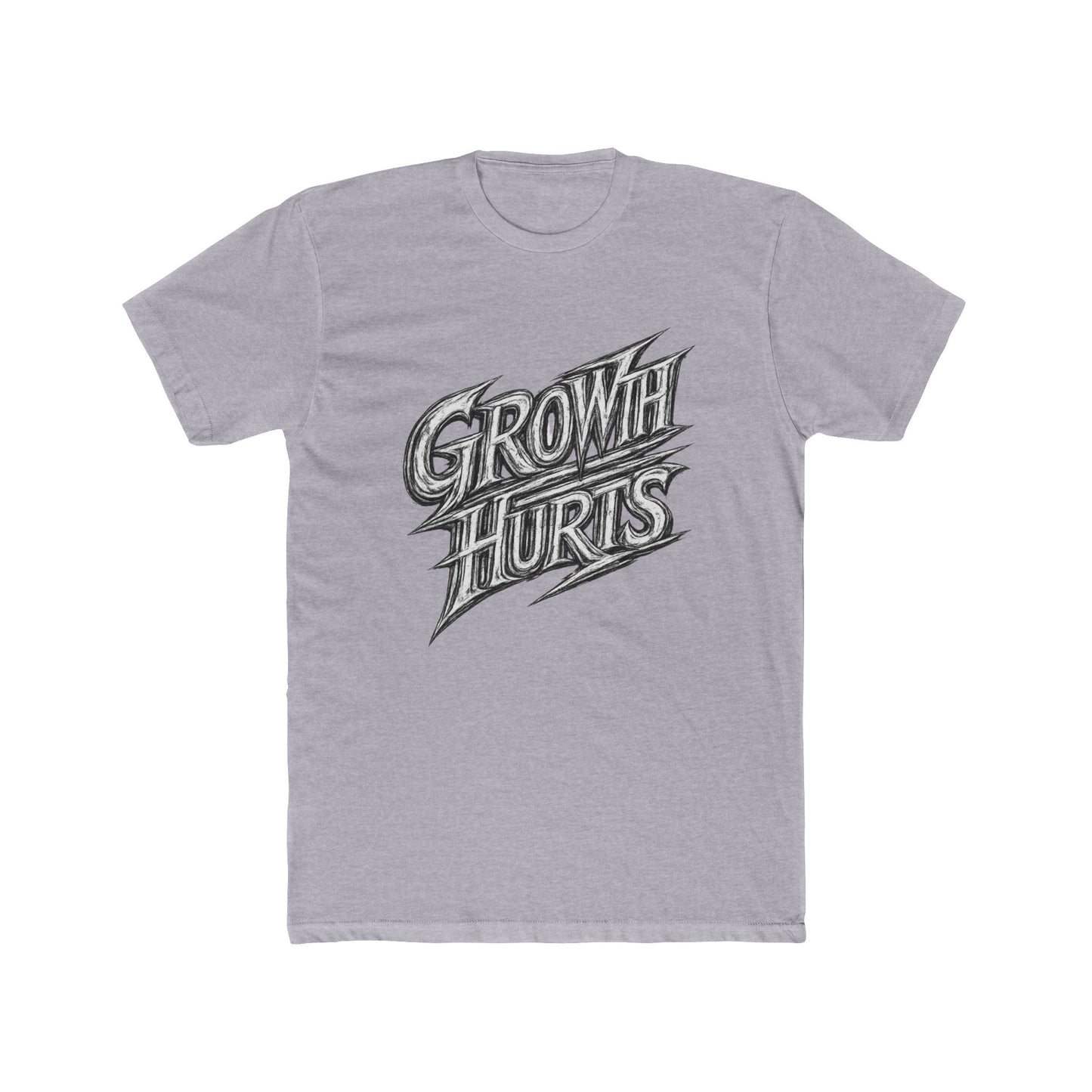Growth Hurts Graphic Tee — Motivational Retro Text T-Shirt